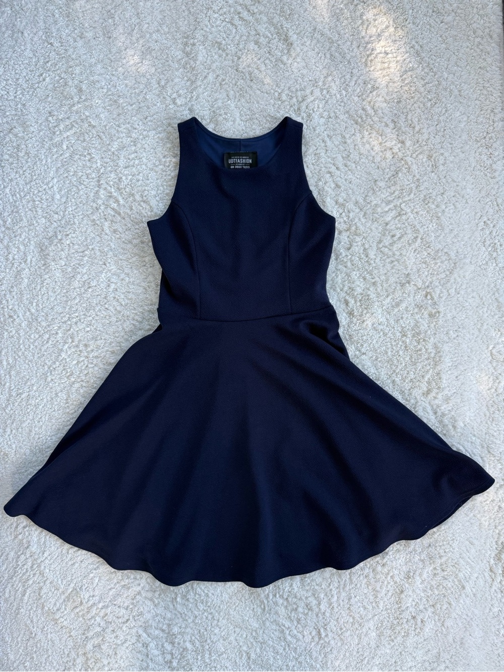 Un Deux Trois Navy Sleeveless Fit-and-Flare Dress